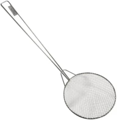 Escumadeira de Metal 50cm para Fritura – Utensílio de Cozinha Resistente em Aço Inoxidável, Ideal para Retirar Alimentos de Óleo Quente, Cozinhar, Servir e Preparar pastel e coxinha