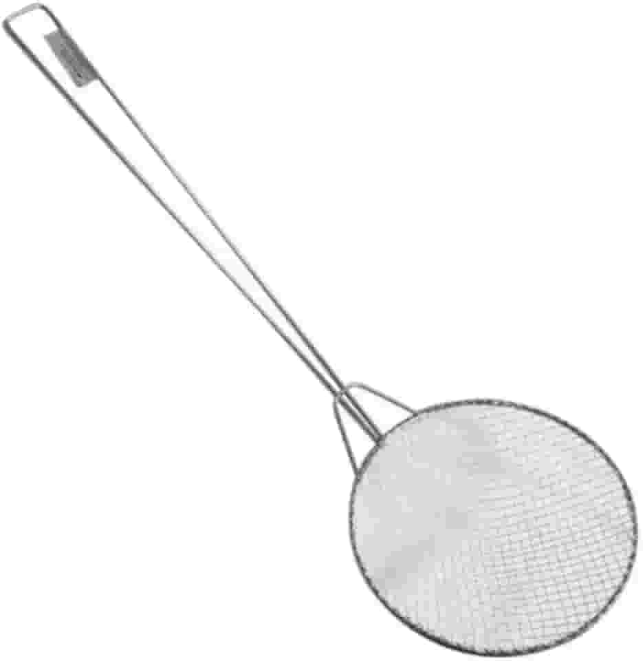 Escumadeira de Metal 50cm para Fritura – Utensílio de Cozinha Resistente em Aço Inoxidável, Ideal para Retirar Alimentos de Óleo Quente, Cozinhar, Servir e Preparar pastel e coxinha