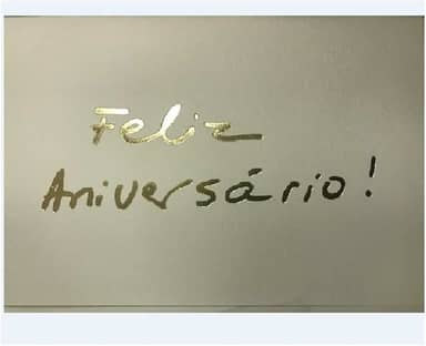 Cartão Fabriano Feliz Aniversário Creme, Teca, Gu0009, Creme