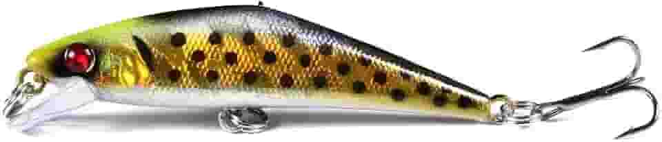 Isca Artificial Pesca Dura Minnow 6,8 cm 5,2 g Olhos 3D – Tucunaré, Traíra, Robalo, Truta