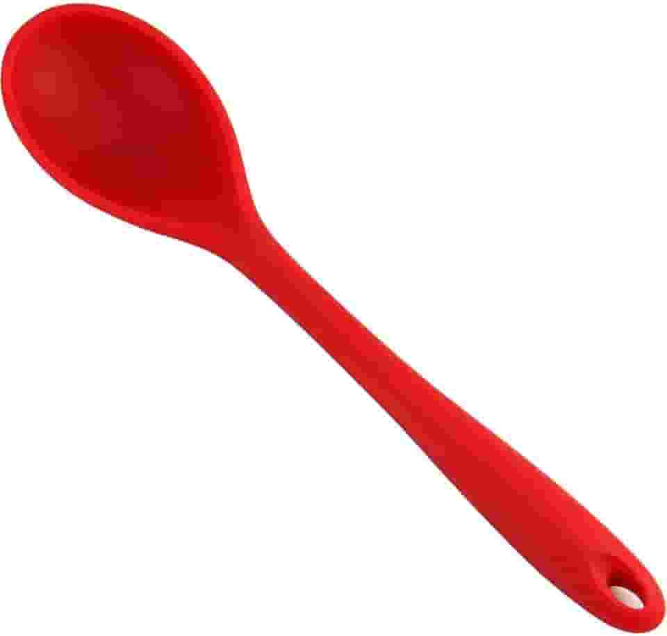 Mimo Style Colher de Silicone Vermelha, Material de Silicone Resistente e Flexível, Suporta Temperaturas de Até 220ºC, Prática, Simples e Leve Pesando Apenas 130 Gramas Facilitando o Manuseio