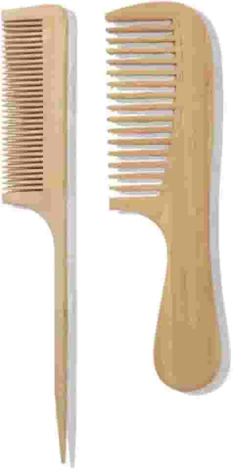 Pente de Madeira Bambu Anti-Estático Cabelo e Barba Profissional(Pente Fino)