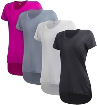 Kit 4 Camisetas Femininas Dry Fit Poliéster Tapa Bumbum Mullet Proteção UV