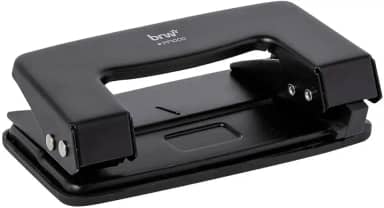 Brw Perfurador de Papel Metal 2 Furos até 10 Folhas 10,4cm Preto