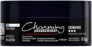 Gel Modelador Efeito Matte Extra Forte Charming Barbershop para Cabelos Masculinos, Estilo Duradouro, Fixação Máxima, Acabamento Natural, Ideal para Todos os Tipos de Cabelo