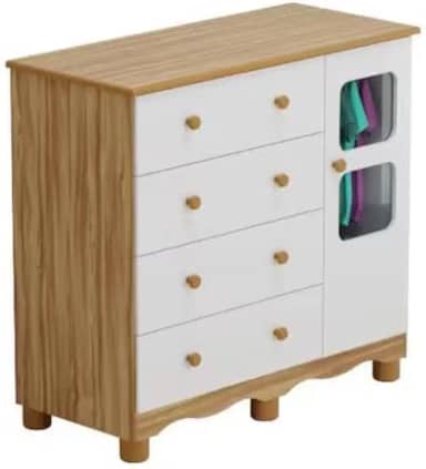 Cômoda Peroba Uli 1 Porta 4 Gavetas