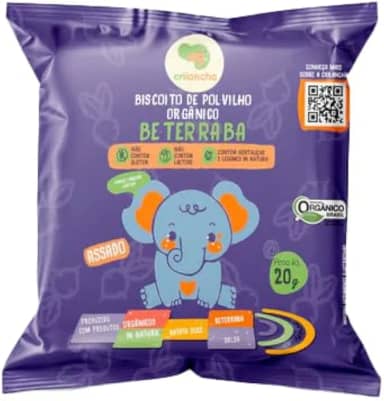 Biscoito de Polvilho Beterraba Vegano Orgânico Crilancha 20g