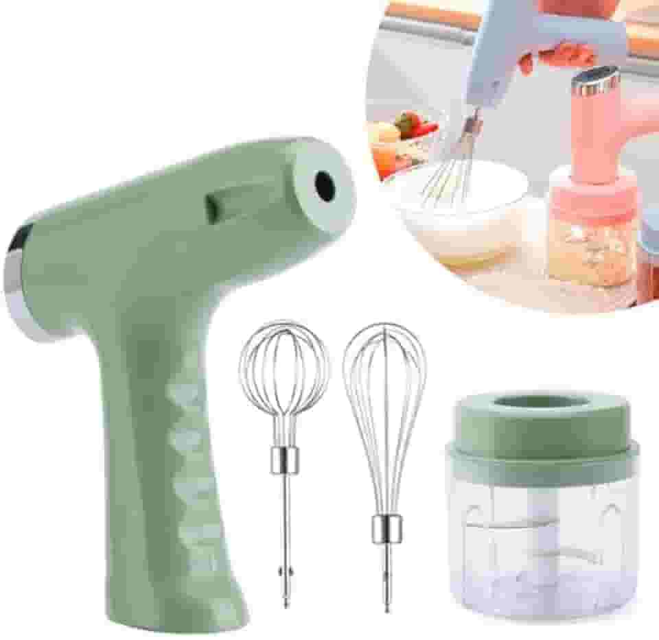 Batedeira Portátil de Mão Sem Fio Recarregável USB Elétrica Mini Processador Triturador