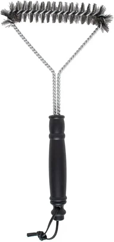 Mimo Style Escova Para Limpar Gelha Três Lados, Para Limpar Grelha e Churrasqueira Com Cabo. Feita Em plástico e Suas Cerdas de Inox, Eficaz Na Remoção de Gordura e Sujeiras de Sua Churrasqueira