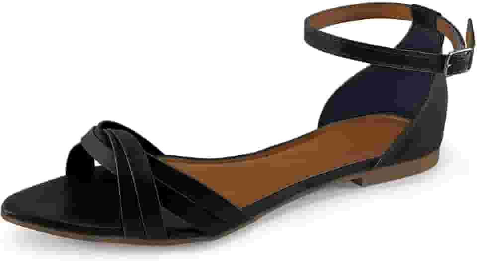 Sandália Feminina Verão Rasteira Rasteirinha Tiras Bico Folha Dia a Dia JCL