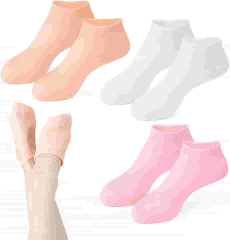 Meia de Silicone Hidratação Pés Rachados Ressecados Anti Rachadura Tratamento Reutilizável - 1 PAR
