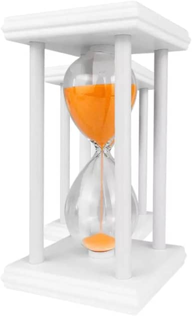 Ampulheta de Madeira Temporizador Relogio de Areia 30min ou 60min Design Sofisticado para Decoração de Mesa Escritório Sala Quarto ou Restaurante (30 Min)