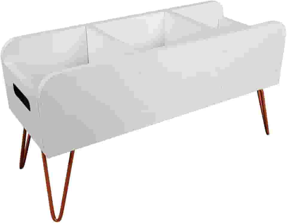 Estante Porta Livros Infantil Revisteiro de Chão Read - Cobre/branco