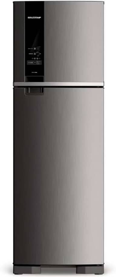 Geladeira Brastemp Frost Free Duplex 400 litros cor Inox com Freeze Control - BRM54JK 110V