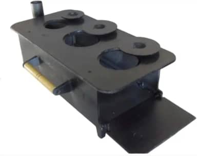 Fogão a Lenha Portátil 03 bocas - Ferro fundido - Alimentado por lenha - Madeira