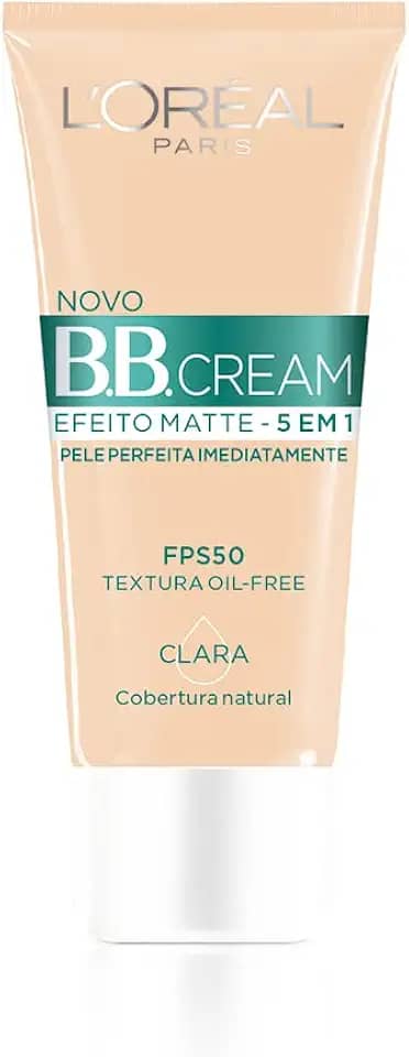 Base BB Cream L'Oréal Paris Efeito Matte Cor Clara FPS 50, 30ml