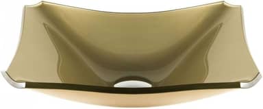 CUBA DE VIDRO RETANGULAR MODELO RETRO 38CM PARA BANHEIROS E LAVABOS MODELO DE APOIO 8MM (DOURADA)