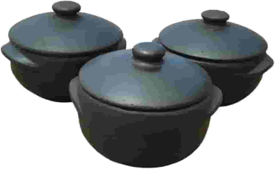 Jogo de Panela de Barro Capixaba 03 Unidades 1500ml - Fogão a Lenha e Gás