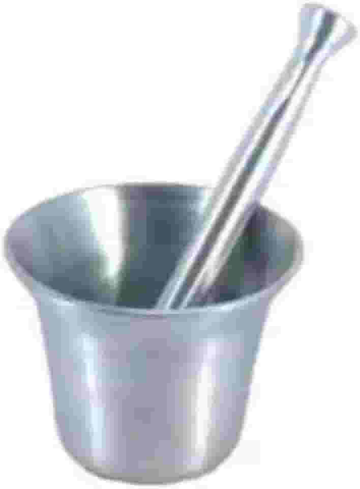 Pilão com Socador de Alumínio para Alho, Temperos e Condimentos, 2 Peças