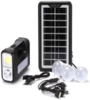 KIT PLACA SOLAR PORTATIL 3 LAMP. LED LUZ EMERGENCIA LK-3102