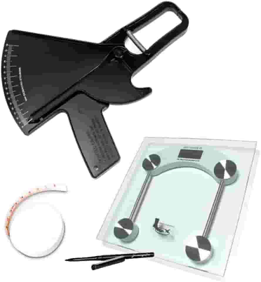 Adipômetro Clínico Profissional Avaliação Física + Trena corporal + Lápis de marcação + Balança