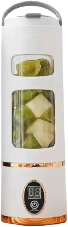 Mini Liquidificador Portátil Blender Personal Recarregável USB 10 Lâminas 450ml(BRANCO)