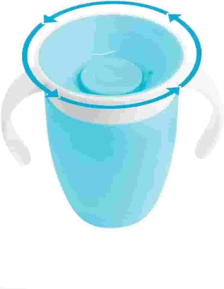 Copo de Treinamento Baby, 360 Graus, Borda Circular, Ideal para Introdução Alimentar, Sistema de Vedação Robusto, Reduz Risco de Derramar Líquido, BPA Free (Azul)