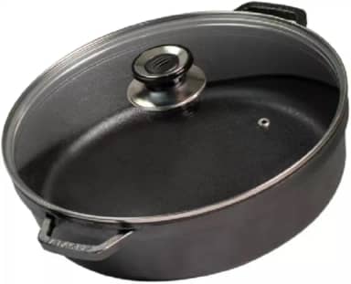 Risoteira Panela De Ferro 28cm 3,9litros Com Tampa De Vidro