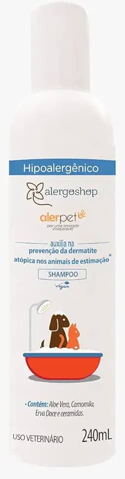 Shampoo Alerpet para Cães e Gatos, Limpeza e Condicionamento de Peles Sensíveis, Hidratação e Proteção da Pele