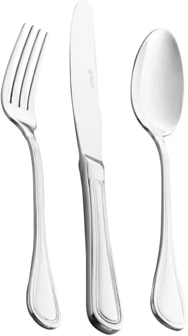 WOLFF Faqueiro de Aço Inox Avalon 101 Peças Com Caixa Litografada - Serve 12 Pessoas - Jogos de Talheres - Mesa Posta - Utensílios de Cozinha, Enxoval, Casamento, Decoração