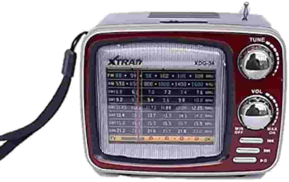 RADIO PORTATIL RETRO VINTAGE ANTIGO AM-FM XDG-34 VERMELHO