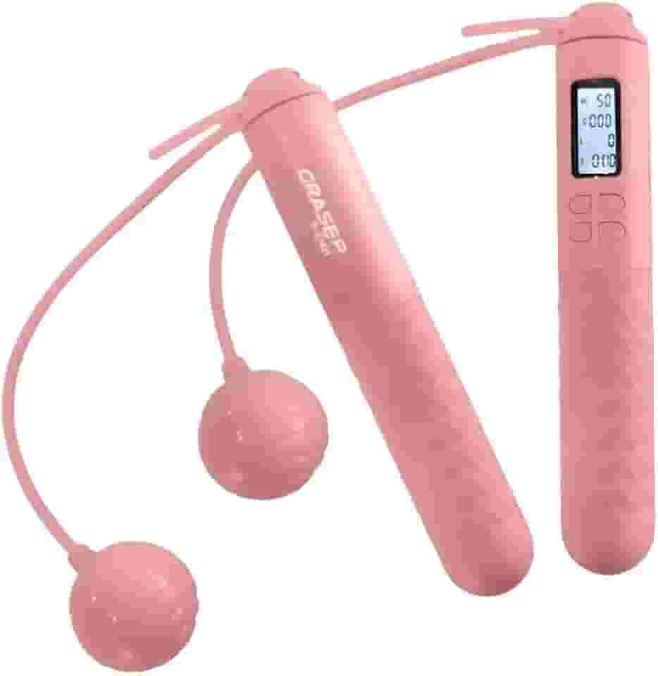 Corda de Pular SEM FIO Digital com Display LCD, Contador de Saltos, 5 Cores Disponíveis, Bolas de Peso Ajustável, Novidade, Modelo Fitness, Academia, Treino em Casa, Novidade