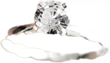 Anel Solitário Torcido Prata 925 Legítima Com Pedra Brilhante