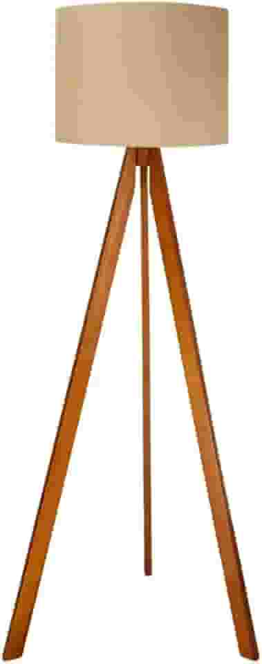 Abajur De Chão Tripé 1,50 Cm Completo Com Cúpula E Fiação Luminária De Piso Para Sala, Quarto, Cúpula cor Linho