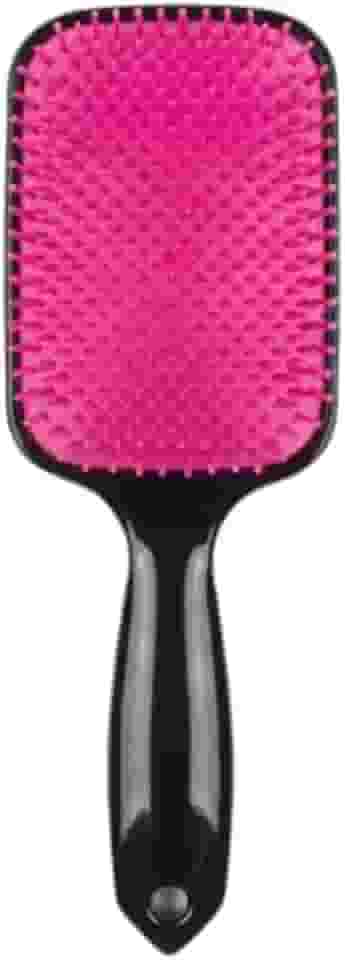 Escova Raquete Flex Pro | Desembaraço Sem Dor Cabelos Secos e Molhados | Anti-Quebra Cerdas Flexíveis Almofadadas (Preto e Rosa)