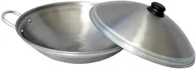 Tacho Chinês Wok Paellera Aço carbono com tampa Polido - Jamar