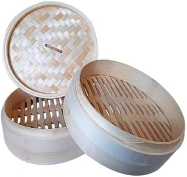 Panela De Bambu Vaporeira Para Peixe Guioza Legumes Oriental (15 cm)