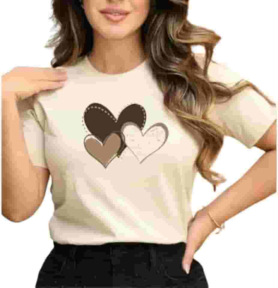 Camiseta Feminina Blusa T-shirt Algodão Linda Mulher Três Corações