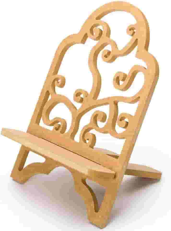 Suporte para Leitura Porta Biblia E Livro Trabalhado Arabesco Em Mdf 9mm Cru