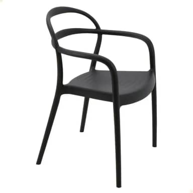 Cadeira Tramontina Sissi ECO em Polipropileno e Fibra de Vidro com Braços Preto