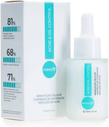 Sérum Acne & Oil Control Weeco - 30 ml - Controle de Oleosidade, Antiacne e Redução de Poros. Natural, Vegano & Cruelty Free