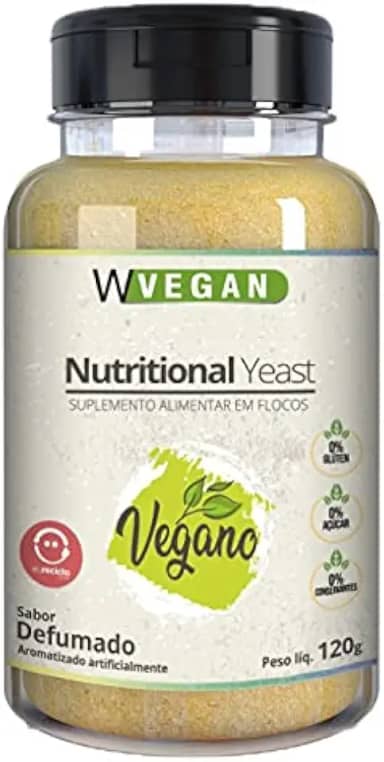 W Vegan Nutritional Yeast Flocos 120G Levedura Em Flocos Sabor Defumado