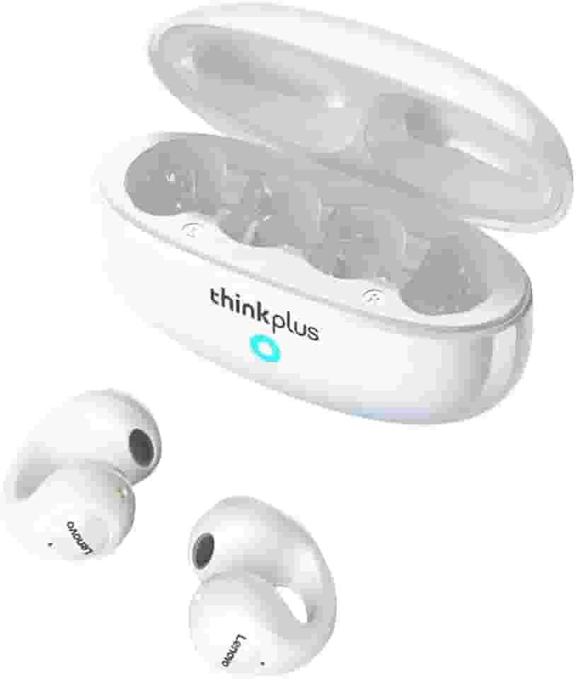 Lenovo Fones de ouvido Bluetooth, Clipe de fones de ouvido esportivos de ouvido aberto em fones de ouvido, Fone de ouvido Bluetooth 5.3 para chamada de ruído, Condução de ar sem fio