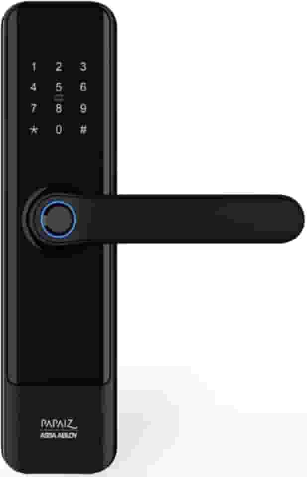 Fechadura Papaiz SL150 Digital Biometria De Embutir Preta Tag Senha