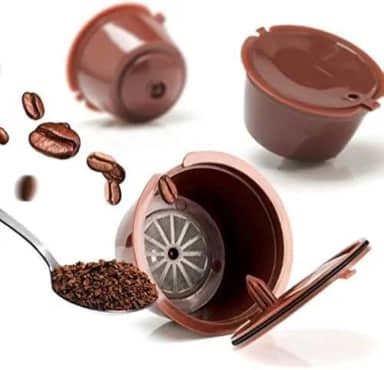 Kit 3 Cápsulas de Café Reutilizáveis Compatíveis com Dolce Gusto Ecológicas, Laváveis, com Medidor e Escova