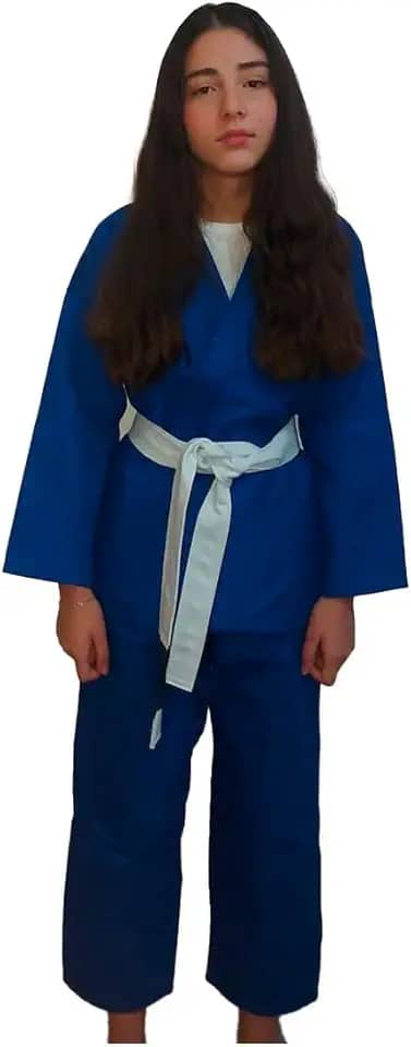 Kimono Infantil Jiu-jitsu Trançado + Faixa Com Ponta Preta