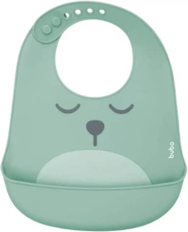 Buba, - Verde, Babador De Silicone Com Pega Migalhas Gumy Bebê Unissex, Verde (Green), Único