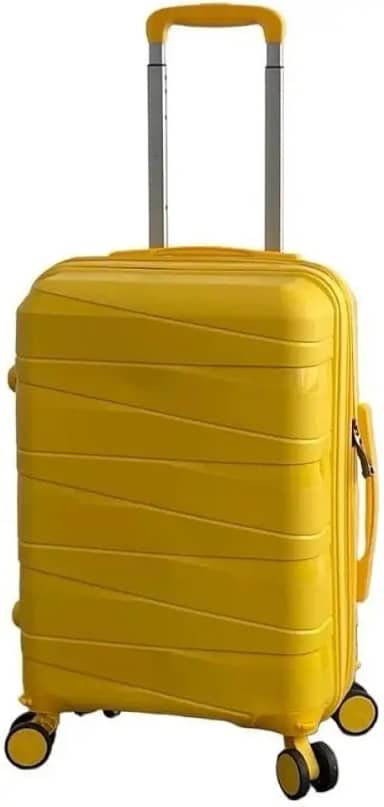 Mala de Viagem/Bordo 10KG—Material PP(Polipropileno) EXPANSÍVEL(ziper dupla)-Roda Fixo.mala de viagem;malas de viagem(Amarelo-(PP),N-17)