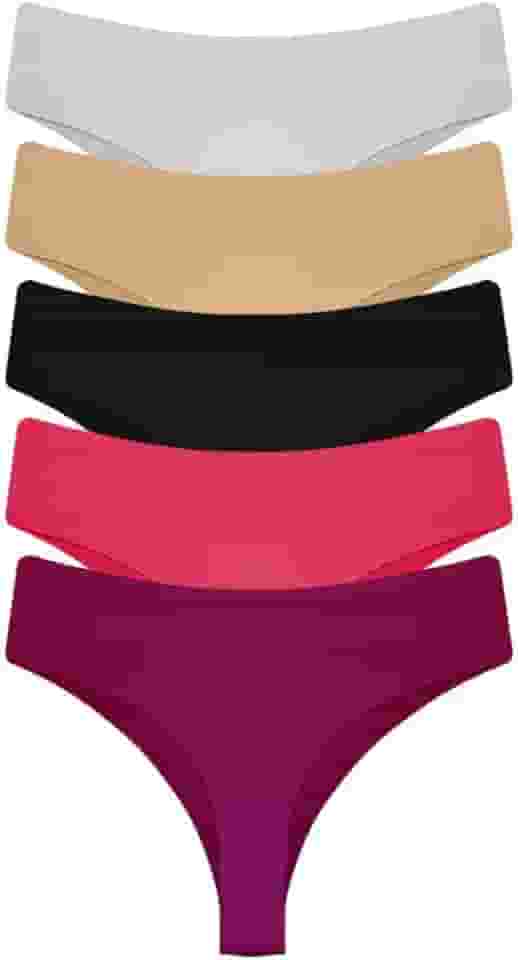 Kit 5 Calcinha Tanga Sem Costura Corte a Laser Moda Íntima QLC SPORT