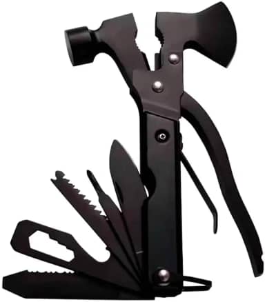 Alicate Multifuncional 12 em 1, Ferramenta com Martelo, Alicate, Machado, Serra e Canivete, Abridor, Ch. Phillips, Preto